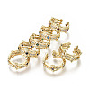 Brass Micro Pave Cubic Zirconia Cuff Rings RJEW-N032-003-NF-1
