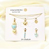 Synthetic Turquoise & Shell & Enamel Heart Pendant & Necklaces & Bracelets Sets SJEW-Q002-05G-1