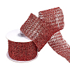 5 Yards Flat Christmas Glitter Metallic Wired Ribbon OCOR-WH0070-74C-1