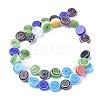 Flat Round Handmade Millefiori Glass Beads LK-R004-49-2