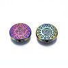 Rack Plating Rainbow Color Alloy Beads PALLOY-S180-362-3