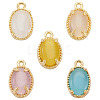 5Pcs 5 Colors Oval Brass Charms KK-TADJ0001-14-1