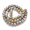 Electroplated Crackle Glass Beads Strands X-EGLA-N014-8mm-04-2