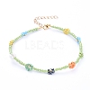Glass Seed Beads Anklets AJEW-AN00286-2