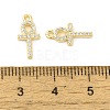 Cross Shape Rack Plating Brass Micro Pave Cubic Zirconia Pendants Charms KK-S396-07D-3