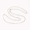 Rhodium Plated 925 Sterling Silver Rope Chain Necklaces STER-L059-17P-2