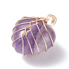 Natural Amethyst Pendants PALLOY-JF01282-01-3