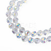 Electroplate Transparent Glass Beads Strands EGLA-N002-34A-C03-3