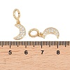 Brass Micro Pave Clear Cubic Zirconia Moon European Dangle Charms KK-H257-03G-3