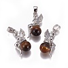 Natural Tiger Eye Pendants G-L512-E11-1