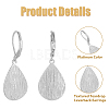 4 Pairs Teardrop Brass Leverback Earrings EJEW-HS0001-21P-4