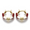 Brass Huggie Hoop Earrings EJEW-S209-06D-2