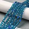 Transparent Electroplate Glass Beads Strands EGLA-A039-T2mm-L01-4