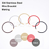 5Pcs 5 Colors Braided 304 Stainless Steel Wire Bracelet Making MAK-UN0001-34-5