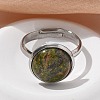 Half Round Natural & Synthetic Gemstone Finger Rings RJEW-M062-01P-23-6