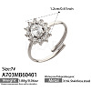 316L Stainless Steel Micro Pave Cubic Zirconia Cuff Open Rings for Women WGE3EE8-04-1