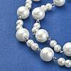 Handmade Round Glass Pearl Beads Chains for Necklaces Bracelets Making AJEW-JB00055-01-3