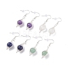 Round Natural Stone Braided Dangle Earrings EJEW-JE04844-2