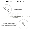 5Pcs 5 Colors Brass Square Snake Chain Necklace Making MAK-YW0001-24-4
