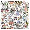 Book with Flower Pattern Self-Adhesive Picture Stickers X-DIY-P069-02-4