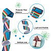2Rolls 2 Styles Stripe Pattern Printed Polyester Grosgrain Ribbon OCOR-TA0001-37N-4