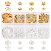 48Pcs 8 Style Flower Brass Bead Caps Sets KK-BBC0021-16-1