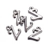 Gunmetal Plated Alloy Letter Pendants PALLOY-P097-03-Z-2