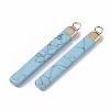 Top Golden Plated Synthetic Turquoise Pendants G-S359-028D-2