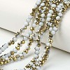 Electroplate Opaque Glass Beads Strands EGLA-A034-P6mm-O08-1