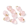 Natural Rose Quartz Pendants X-G-I311-A13-G-3