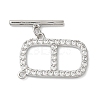 Brass Micro Pave Clear Cubic Zirconia Toggle Clasps KK-N254-74P-3