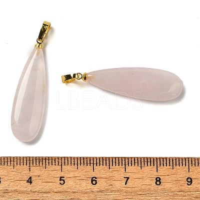 Natural Rose Quartz Pendants G-Q192-07G-02-1
