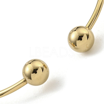PVD Vacuum Plating 202 Stainless Steel Disc Charm Open Cuff Bangles for Women BJEW-M317-03G-1