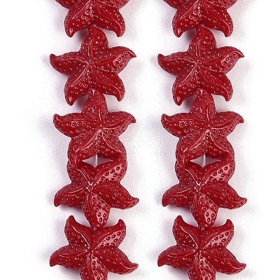 Synthetic Coral Dyed Carved Beads Strands CORA-K009-06B-04-1