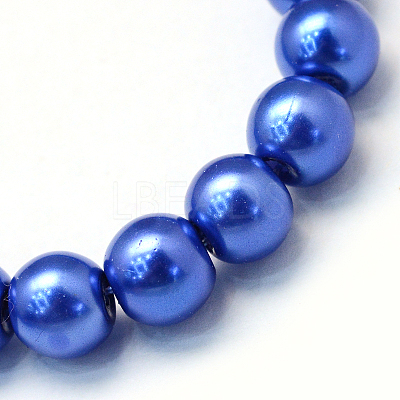 Baking Paint Pearlized Glass Pearl Round Bead Strands HY-Q003-6mm-28-1