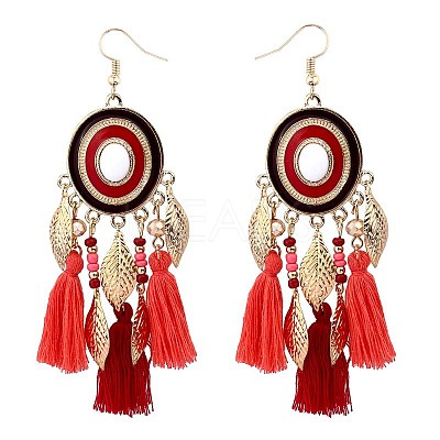 Alloy Oval Chandelier Earrings FS-WGD7741-01-1