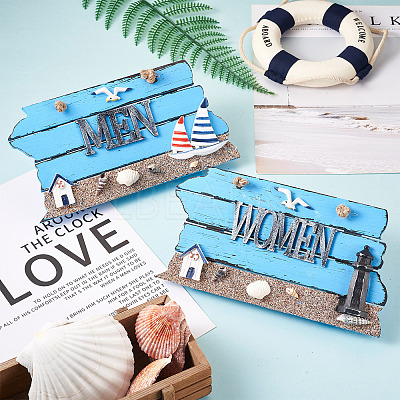 2Pcs 2 Style Mediterranean Style MDF Hanging Plate HJEW-CF0001-08-1