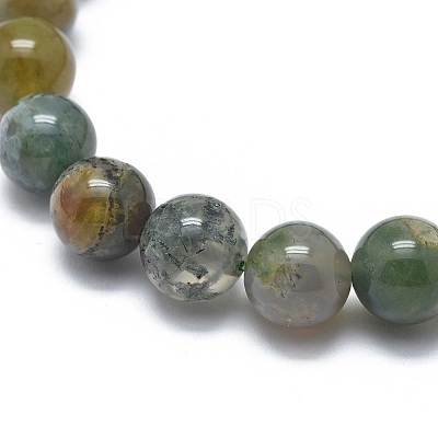 Natural Indian Agate Bead Stretch Bracelets X-BJEW-K212-C-010-1