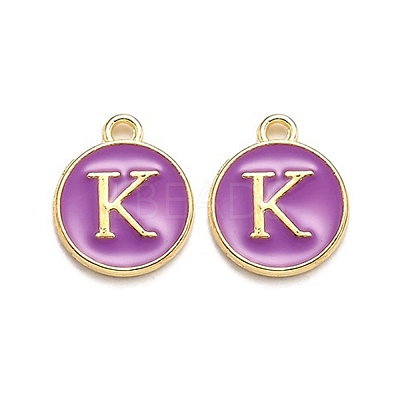 Golden Plated Alloy Enamel Charms ENAM-Q437-12K-1
