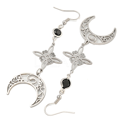 304 Stainless Steel Dangle Earrings for Women EJEW-F338-07P-1