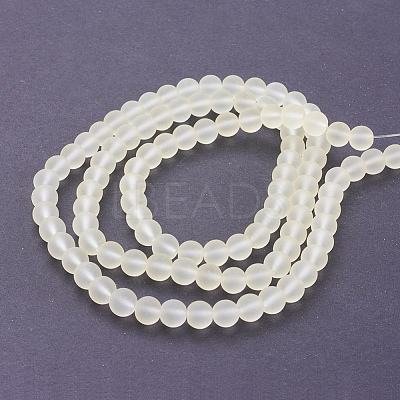 Baking Paint Transparent Glass Bead Strands GLAA-S031-8mm-23-1