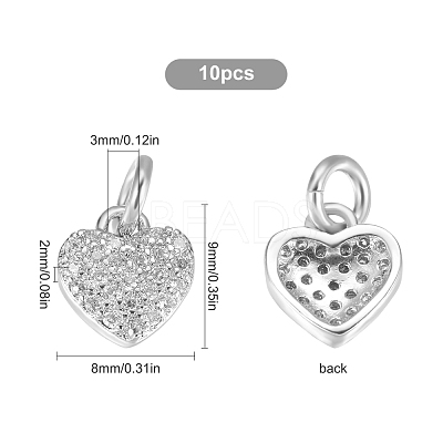 10Pcs Brass Micro Pave Cubic Zirconia Charms ZIRC-SC0001-14-1