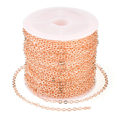Brass Coated Iron Flat Cable Chains CH-TAC0007-02RG-1