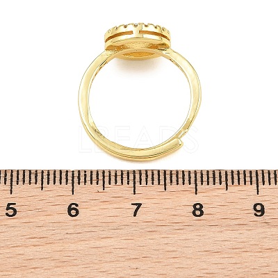 Brass Micro Pave Cubic Zirconia Adjustable Ring Components KK-CBAC351-01G-1