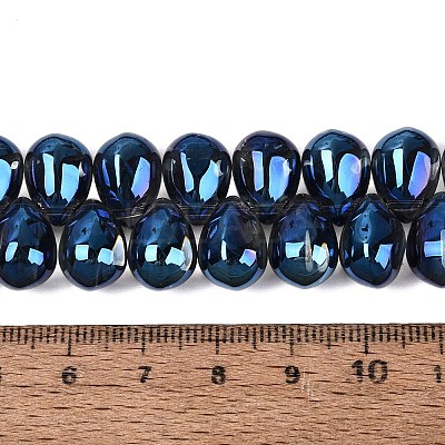 Electroplate Baking Paint Transparent Glass Beads Strands GL-N005-02A-C06-1