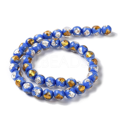Handmade Gold & Silver Foil Lampwork Beads GLAA-G107-07B-05-1