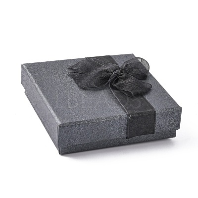 Bowknot Organza Ribbon Cardboard Bracelet Bangle Gift Boxes BC148-05-1