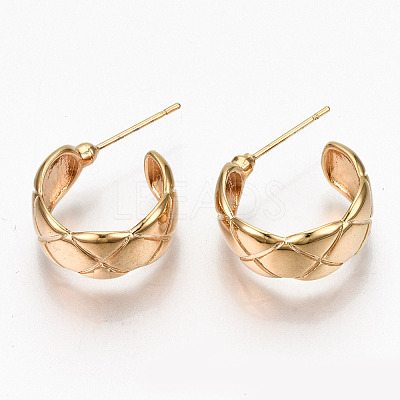 Brass Half Hoop Earrings KK-R117-038-NF-1