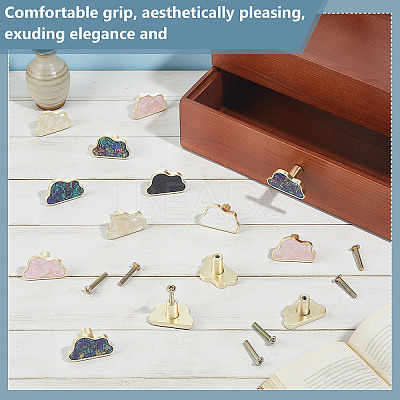 20Pcs 5 Colors Zinc Alloy & Acrylic Drawer Cabinets Handles FIND-DR0002-43-1