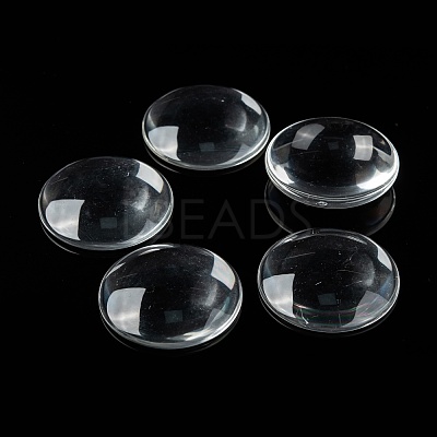 Transparent Glass Cabochons X-GGLA-R026-45mm-1